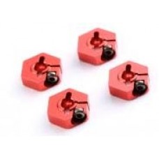 L6143 LC Racing CNC Aluminium Wheel Hex Set Red 12mm